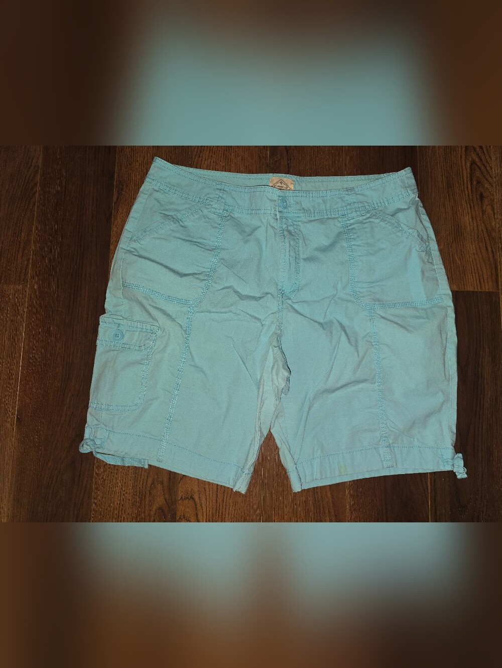 St. John's Bay Light Blue Mid Rise Cargo Shorts
